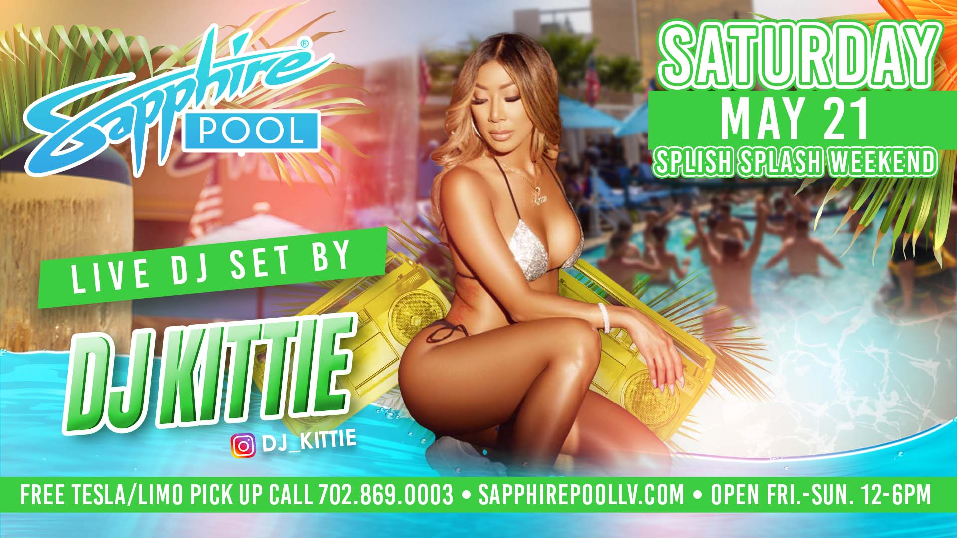 DJ Kittie Performs Live For Social Saturday at Sapphire Pool in Las Vegas – May 21st