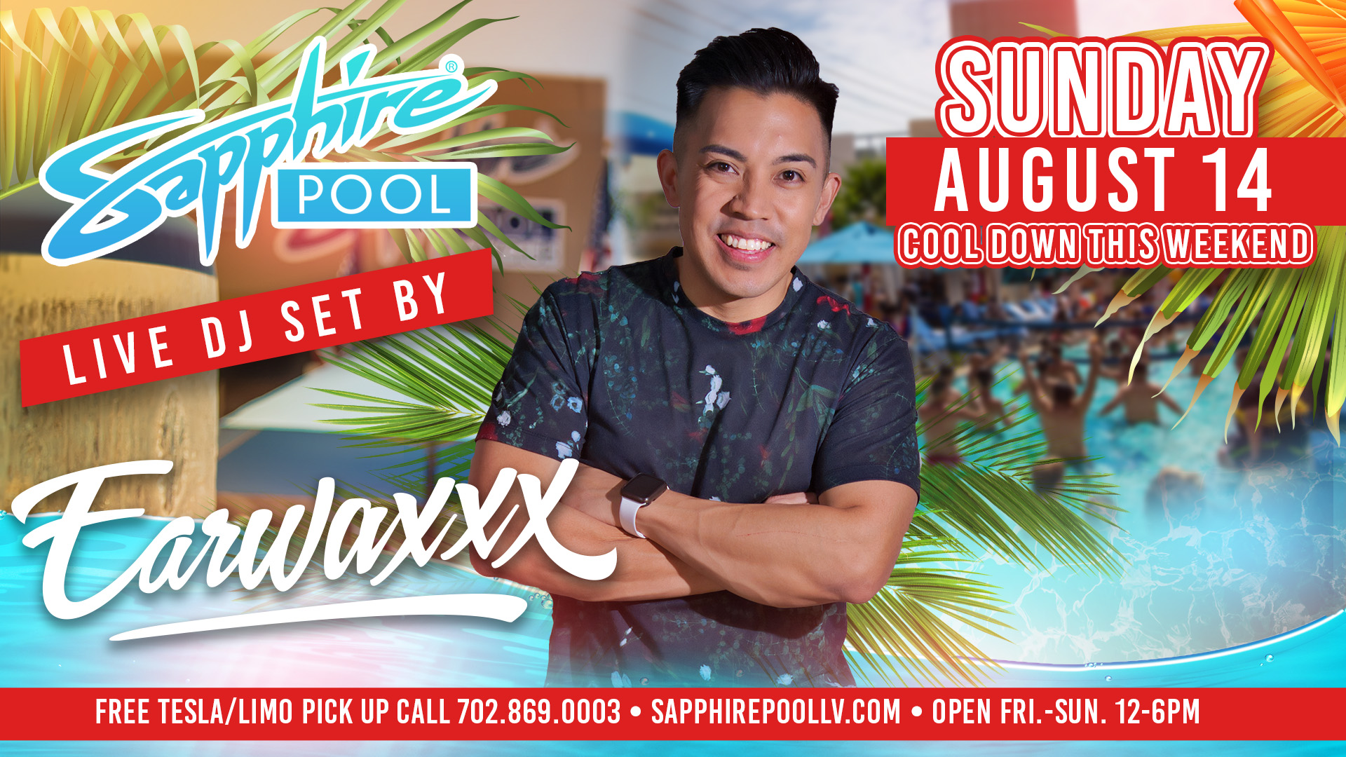 DJ Earwaxxx Performs LIVE For Sunday Funday – Aug 14th At Sapphire Dayclub